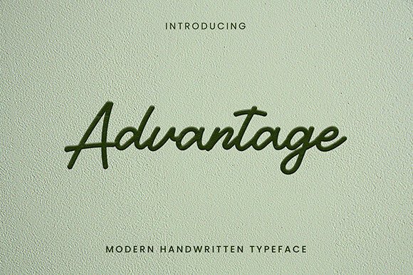 Advantage: The Premium Script Font for Campaign Design